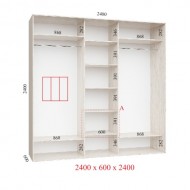 Тридверна шафа-купе Фенікс Стандарт 2400х600х2400